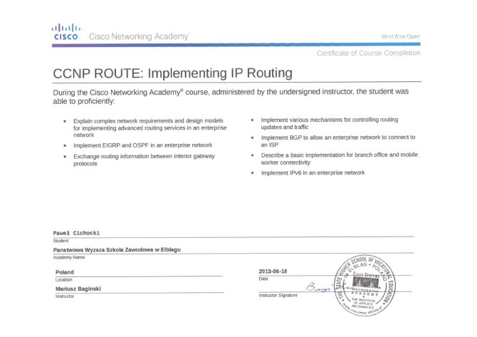 CCNP - Implementing IP Routing