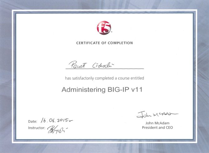 Certyfikat F5 BIG-IP